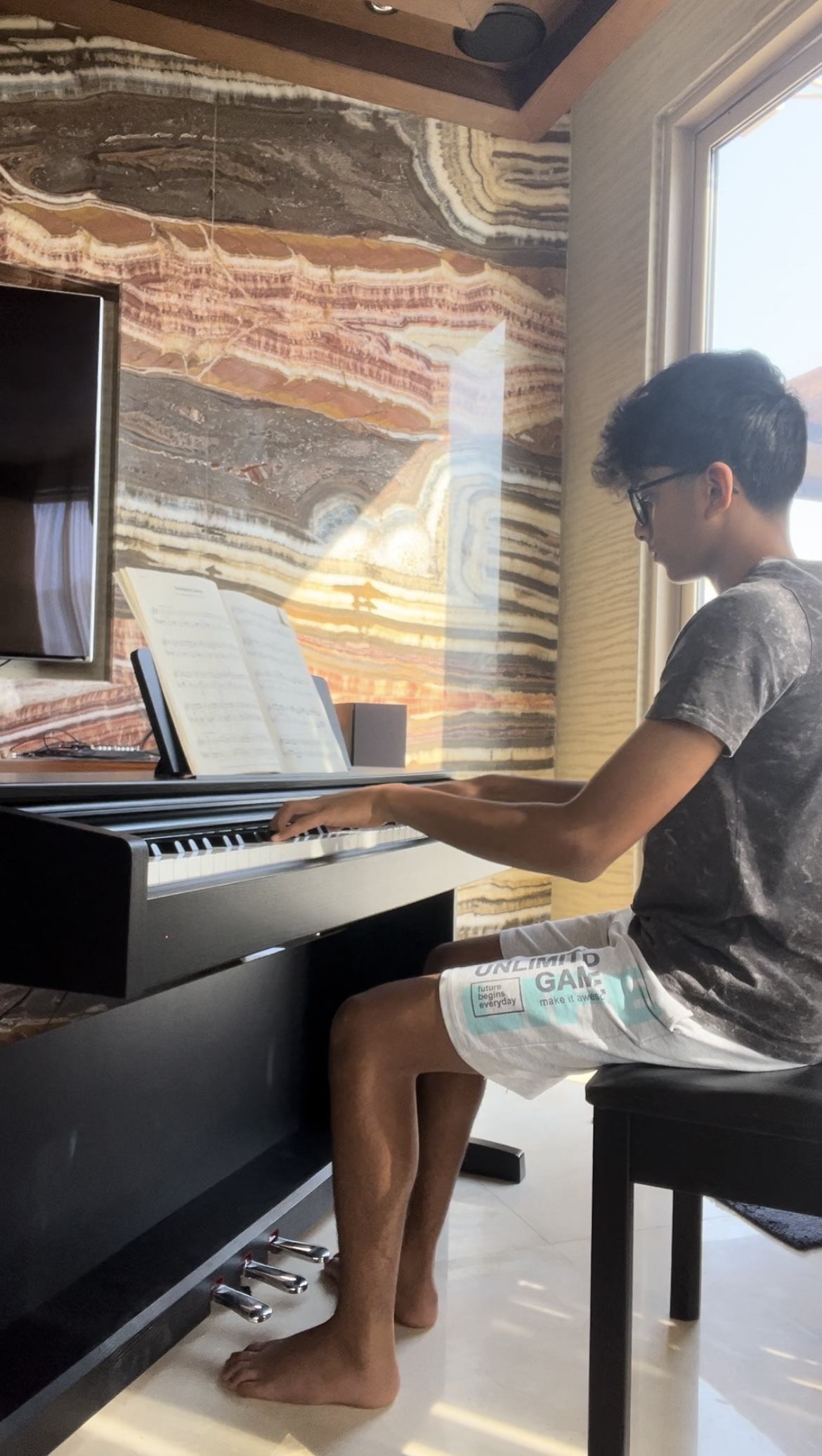 Samarth Dhamani playing piano